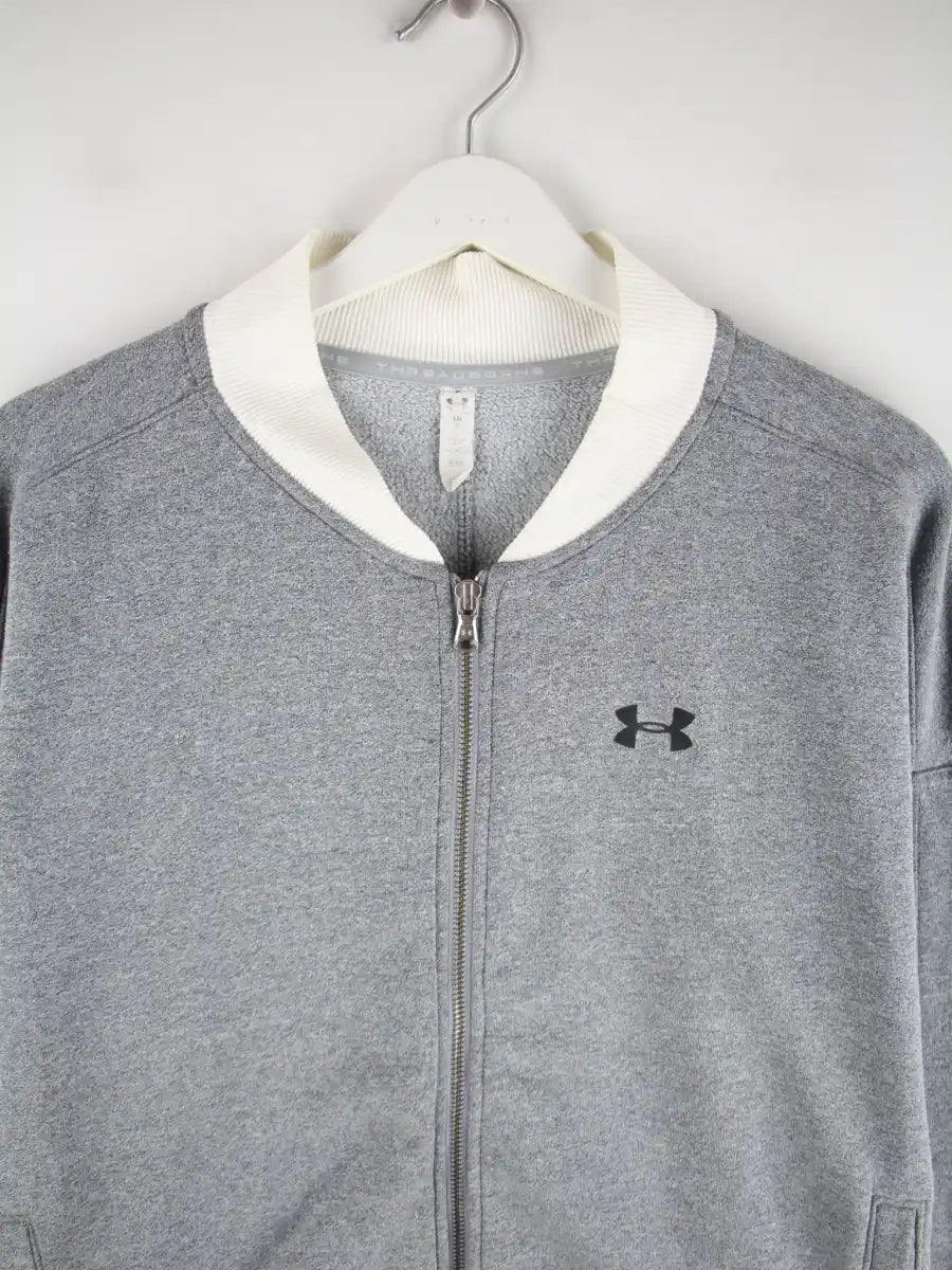 Under Armour Sweatjacke Grau L – Detailansicht Vorderseite