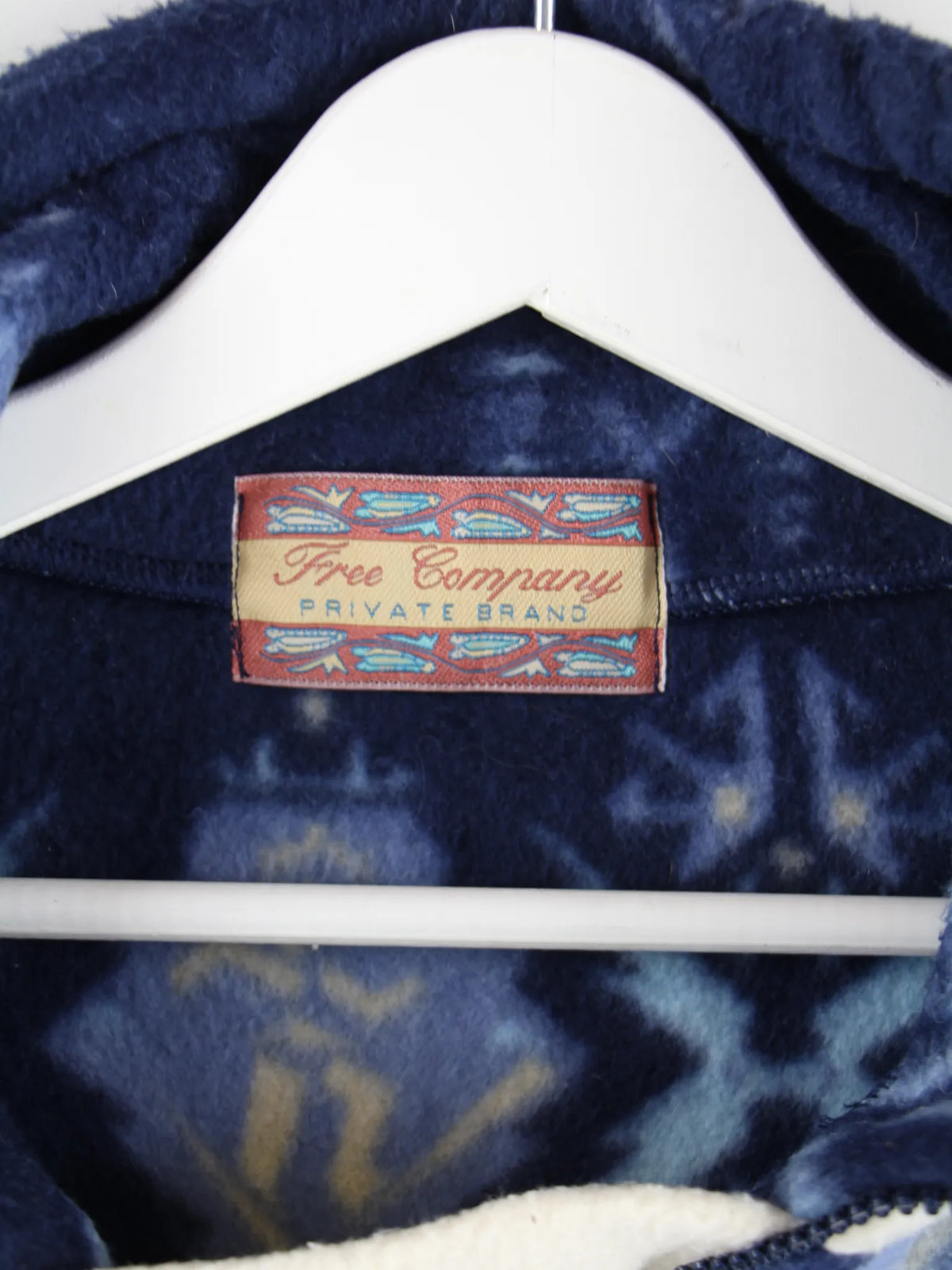 Vintage Fleece Blau L – Etikett
