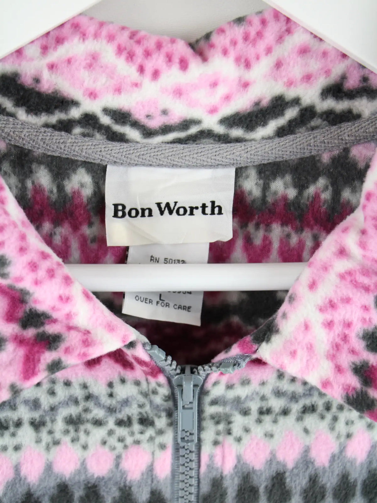 Vintage Fleece Pink L – Etikett
