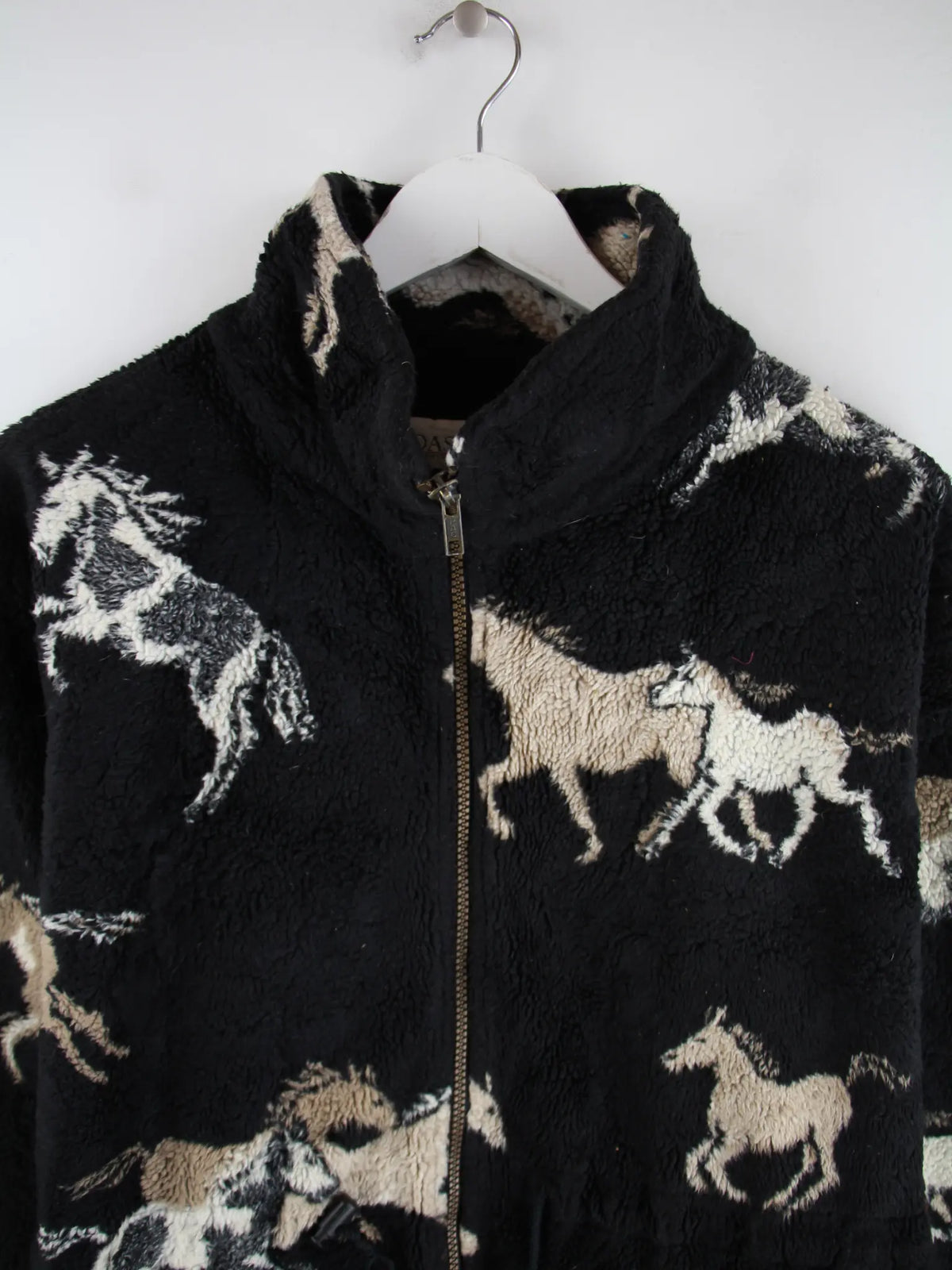 Vintage Fleece Schwarz M – Etikett