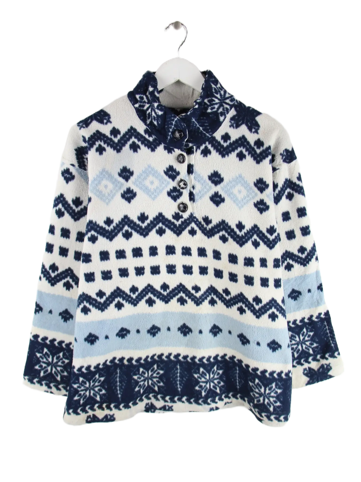 Vintage Fleece Weiß L – Vorderseite