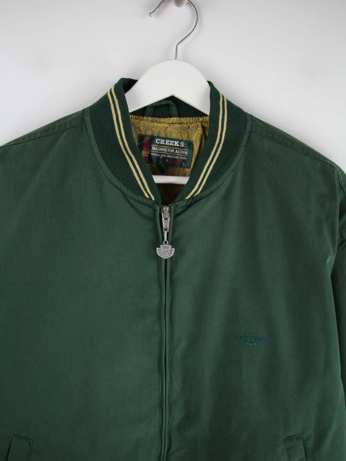 Vintage Jacke Grün XL – Detailansicht Vorderseite