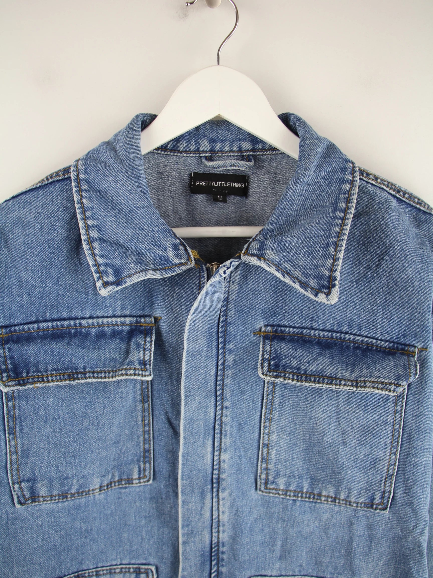 Vintage Jeansjacke Blau L – Detailansicht Vorderseite