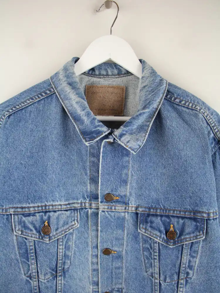 Vintage Jeansjacke Blau XL – Detailansicht Vorderseite