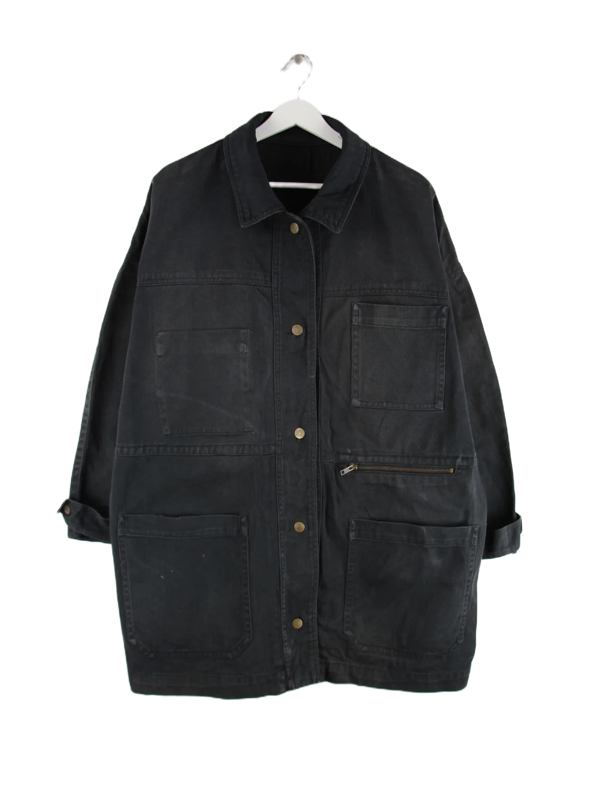 Vintage Jeansjacke Schwarz 3XL – Vorderseite