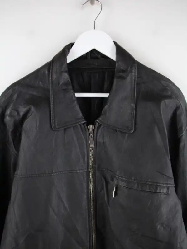 Vintage Lederjacke Schwarz XL – Etikett