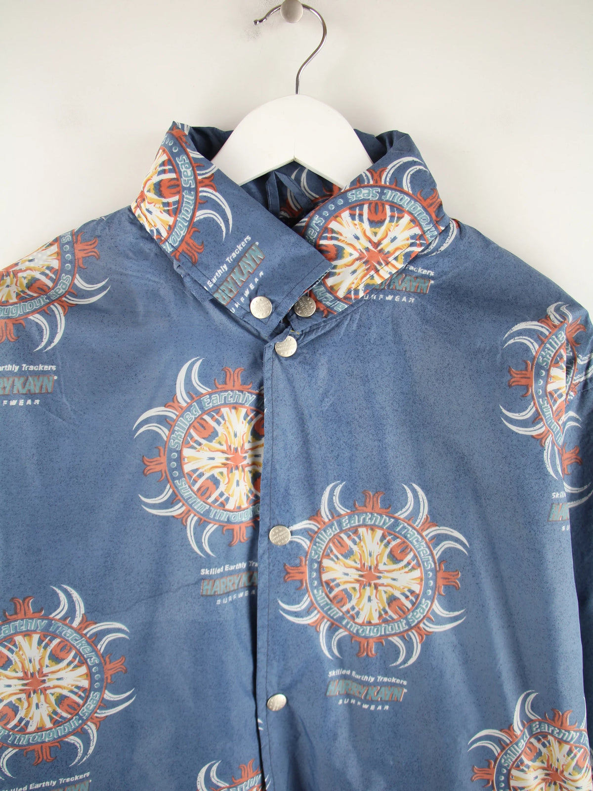 Vintage Leichte Jacke Blau L – Detailansicht Vorderseite