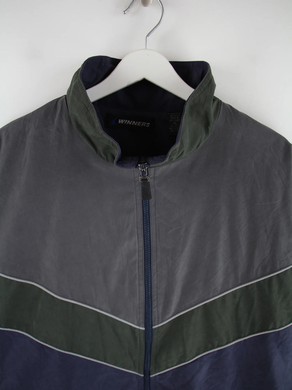 Vintage Leichte Jacke Blau XL – Detailansicht Vorderseite