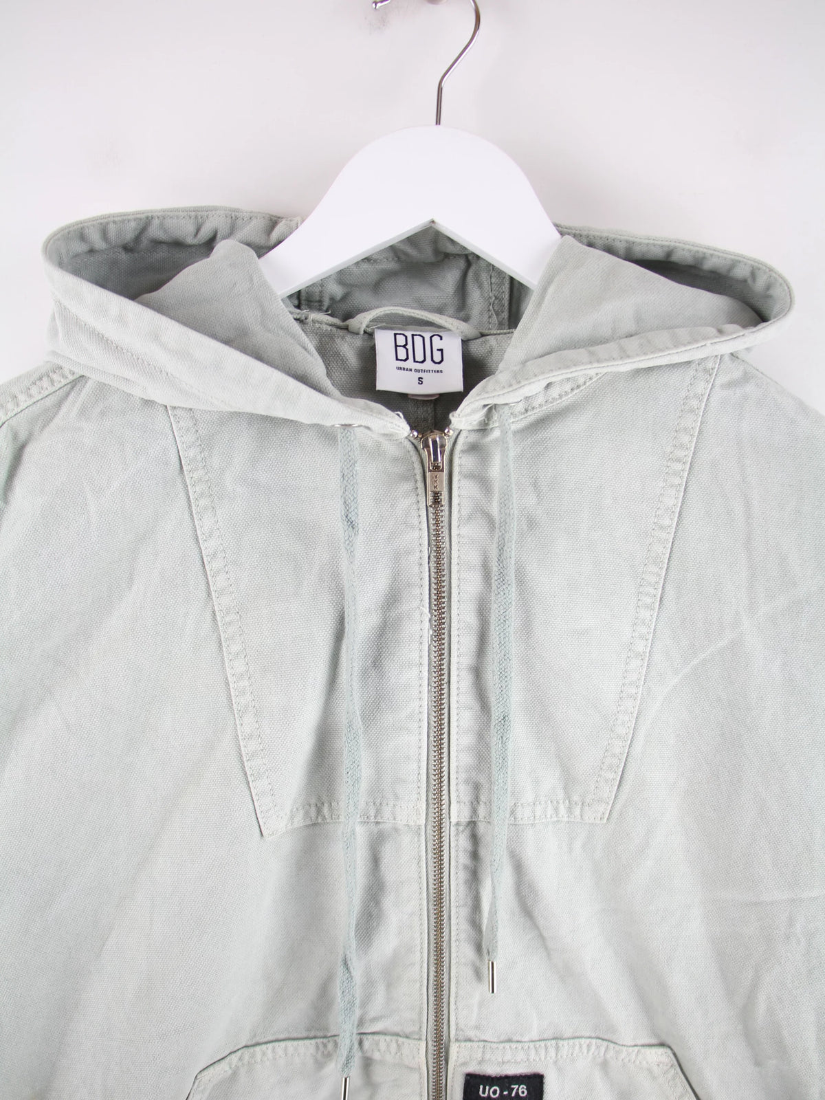 Vintage Leichte Jacke Grün M – Detailansicht Vorderseite