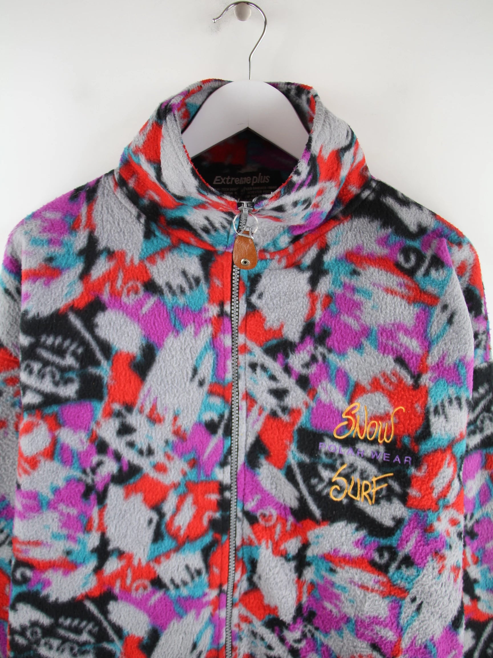 Vintage Leichte Jacke Mehrfarbig XL – Detailansicht Vorderseite