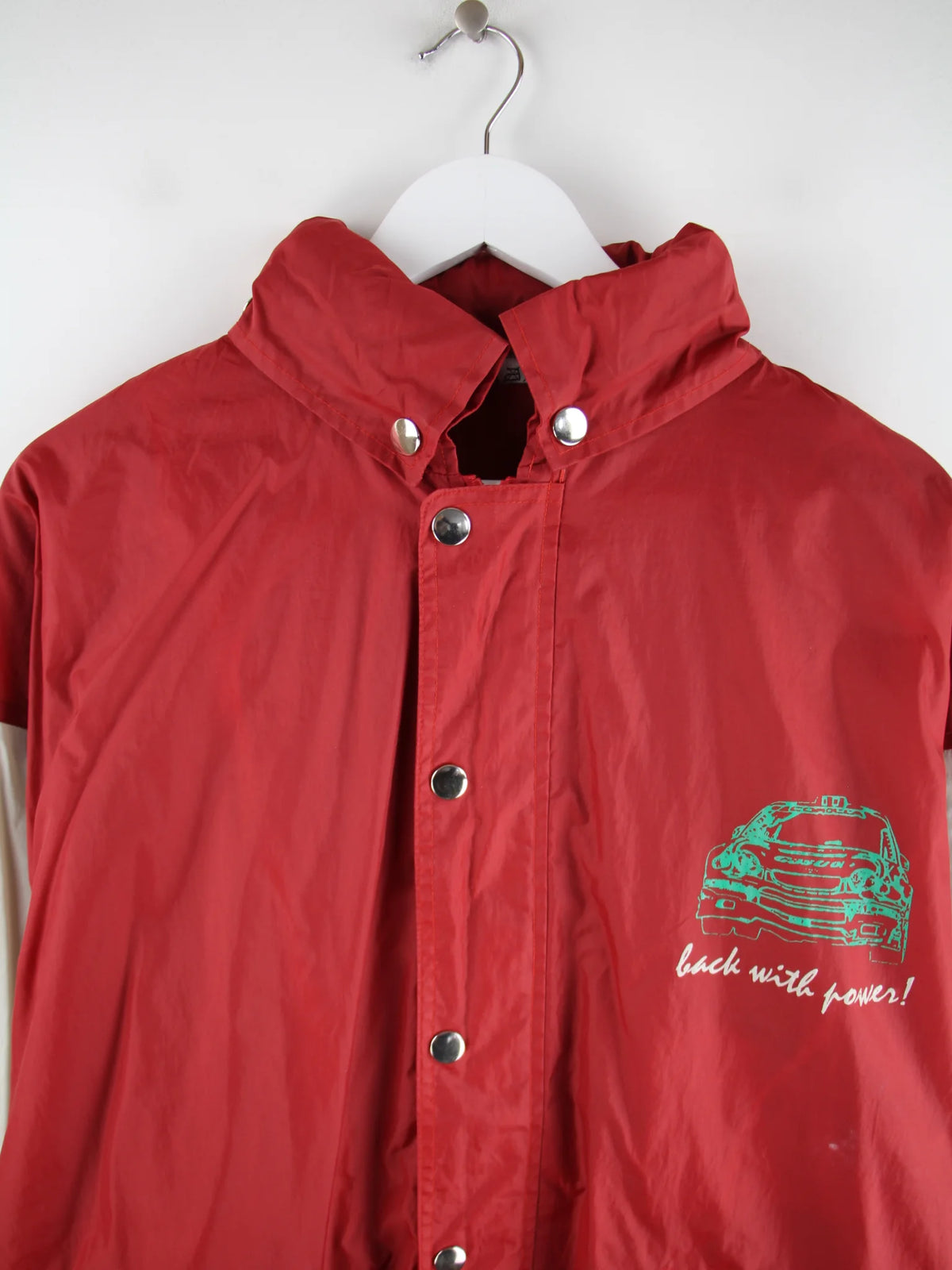 Vintage Leichte Jacke Rot XXL – Detailansicht Vorderseite