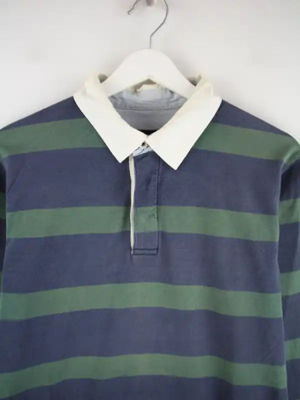Vintage Polo Blau M – Detailansicht Vorderseite