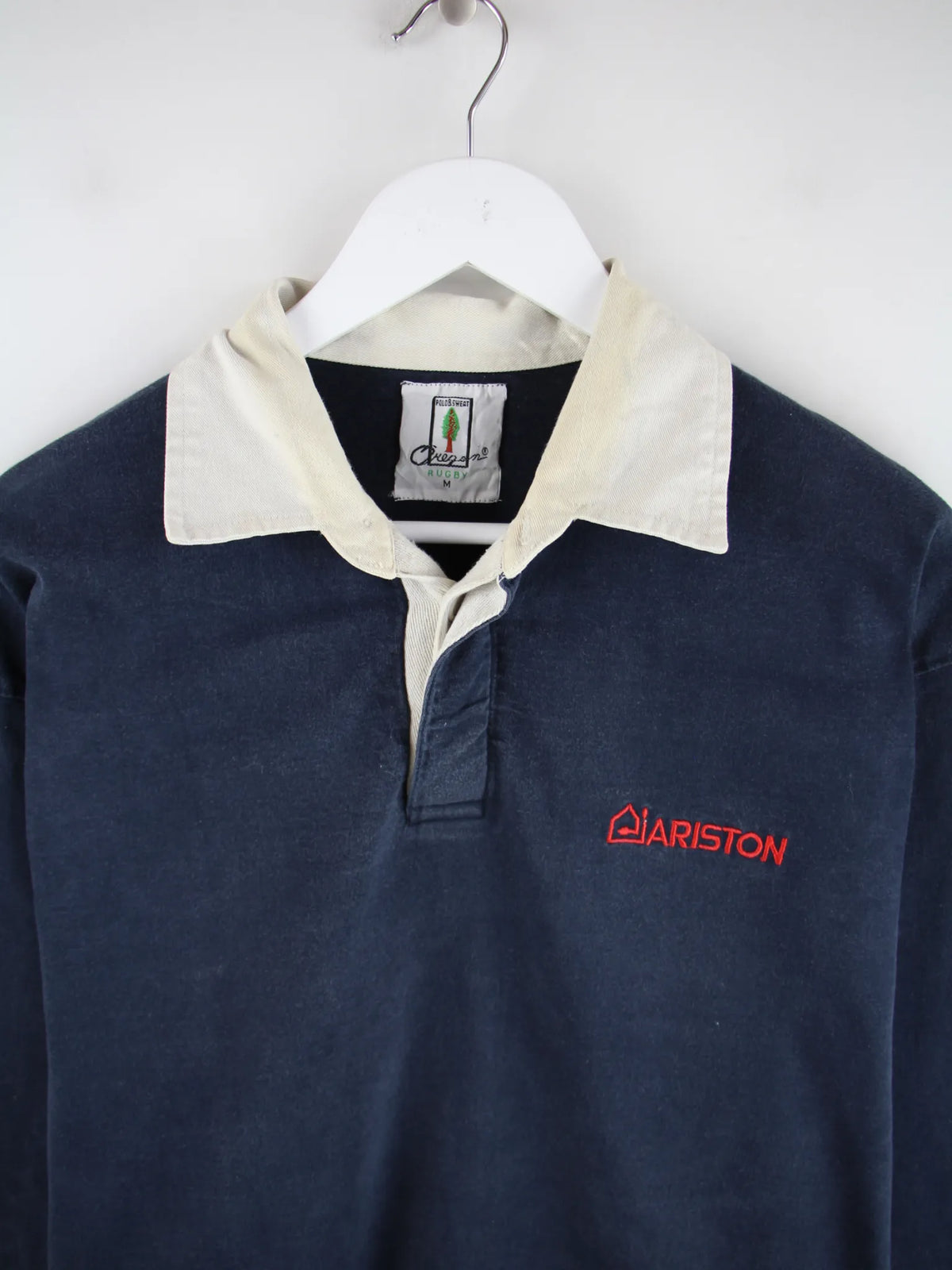 Vintage Polo Blau M – Detailansicht Vorderseite