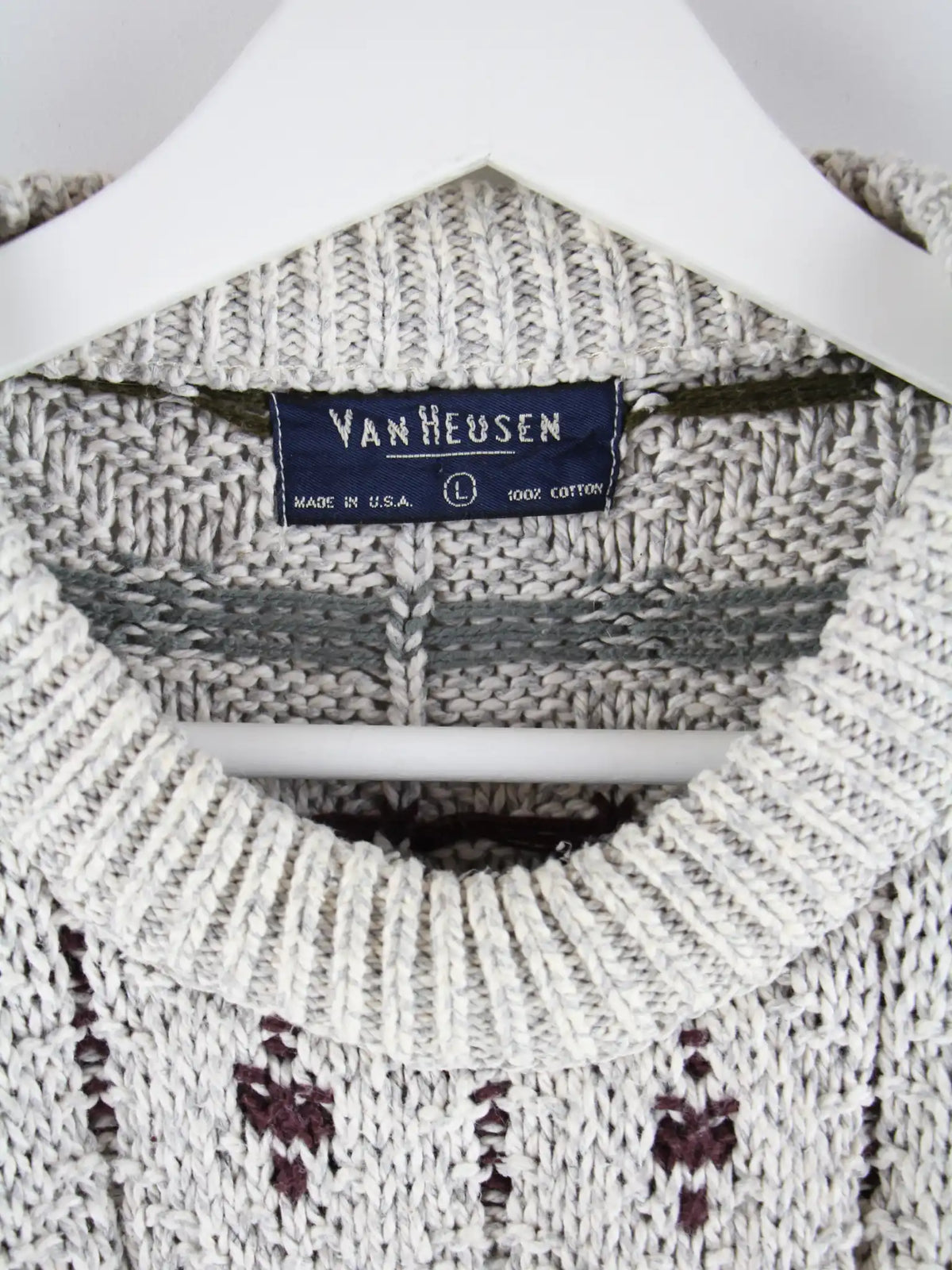Vintage Pullover Beige L – Etikett