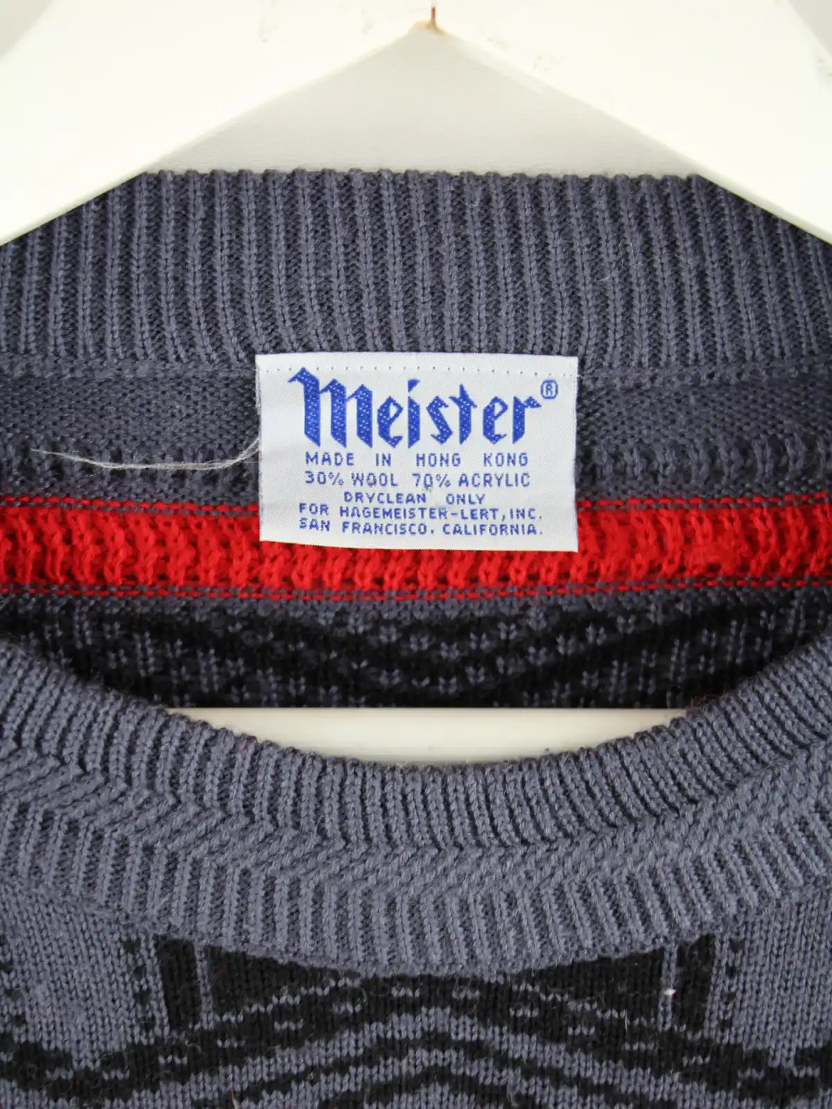 Vintage Pullover Grau XL – Etikett