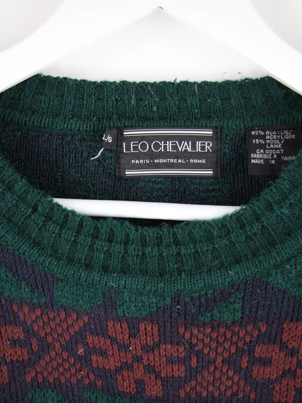 Vintage Pullover Grün L – Etikett