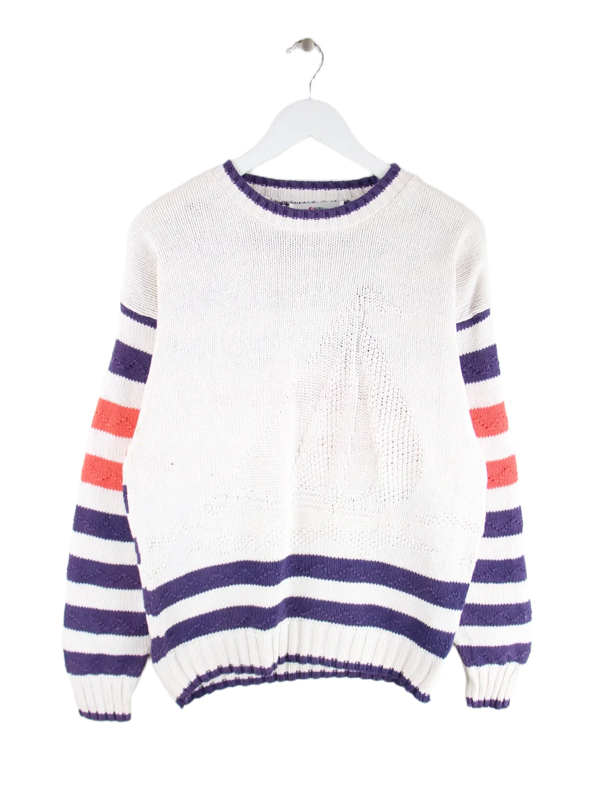 Vintage Pullover Weiß M – Vorderseite