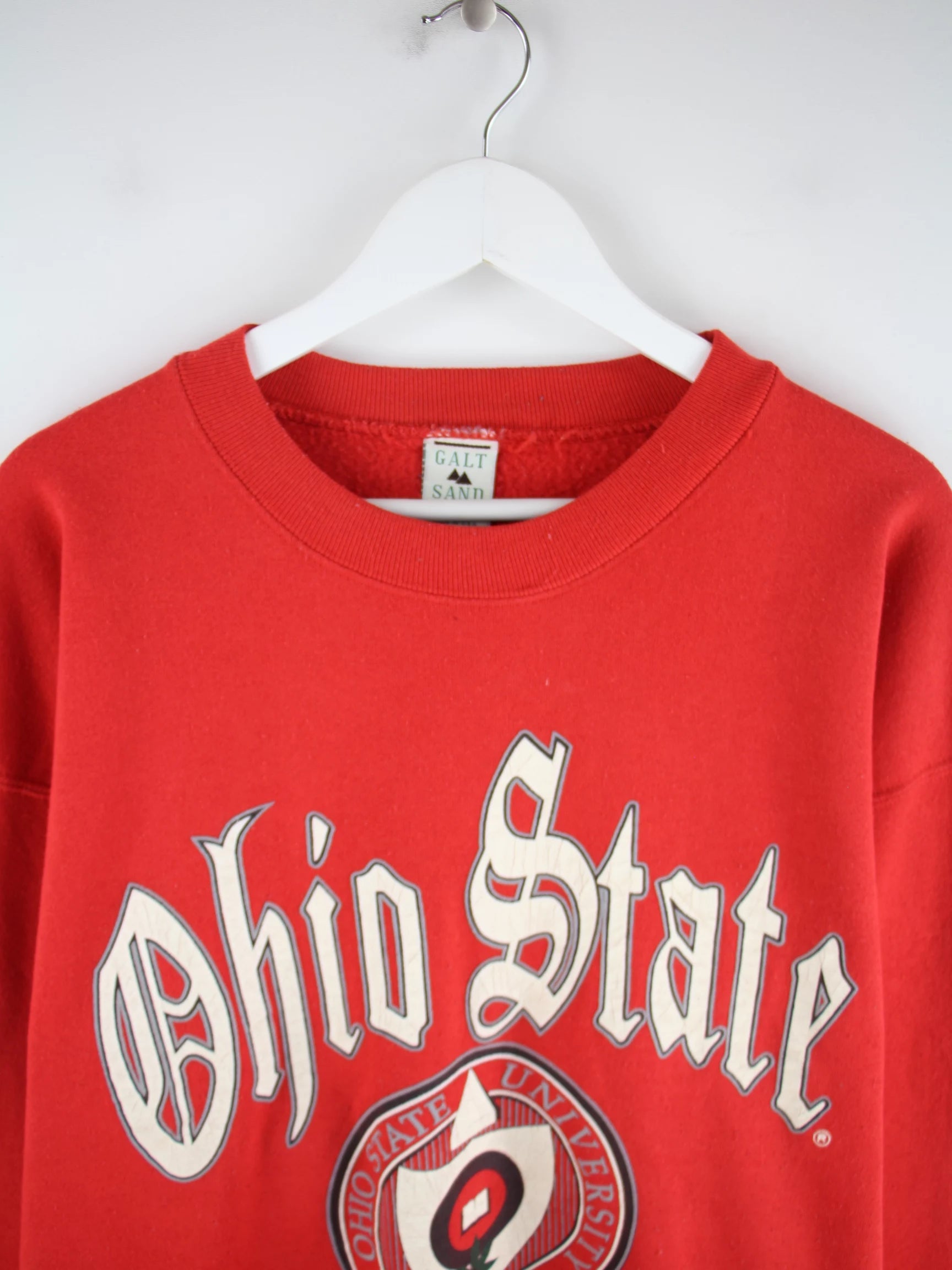 Vintage Sweater Rot XL – Detailansicht Vorderseite