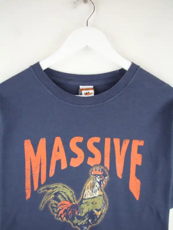 Vintage T-Shirt Blau L – Detailansicht Vorderseite