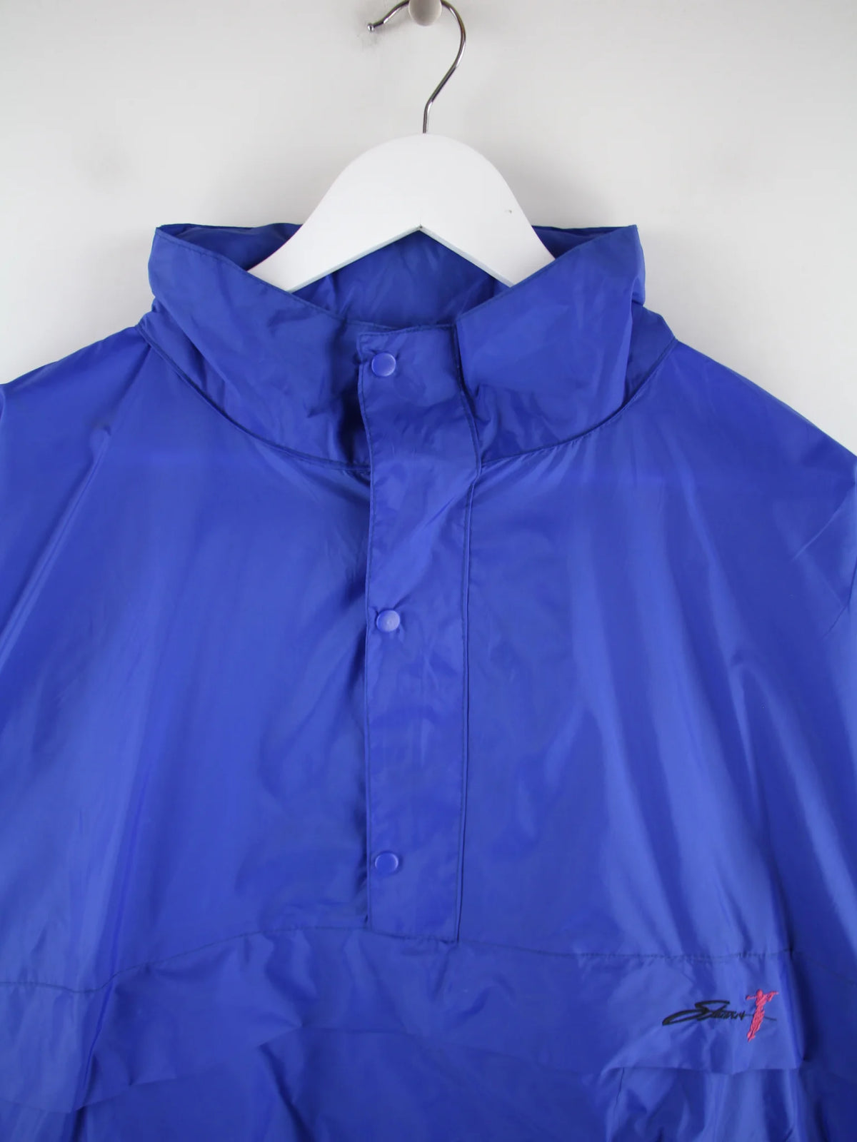 Vintage Windbreaker Blau XL – Detailansicht Vorderseite