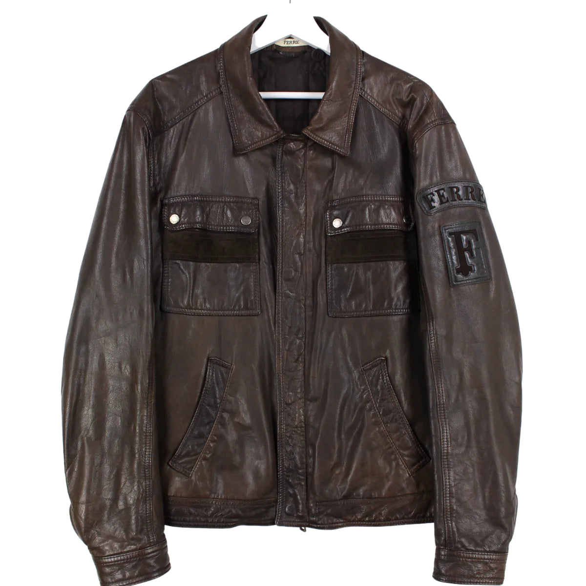 Gianfranco Ferre Leather Jacket Brown M – Peeces