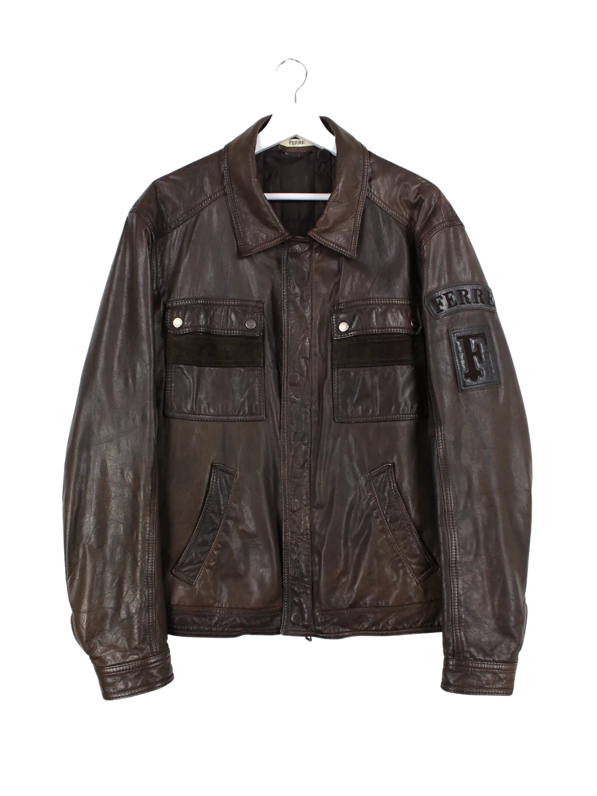 Gianfranco Ferre Leather Jacket Brown M