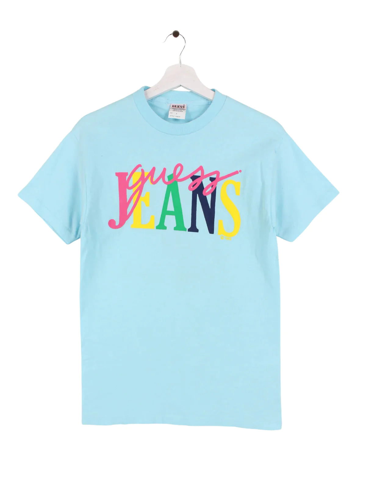 Vintage Guess 1992 T Shirt Blue M Peeces