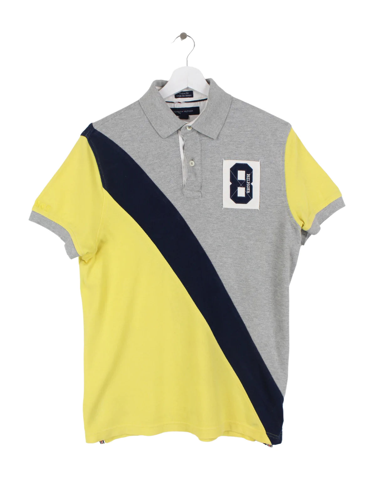 Blue and yellow tommy hilfiger shirt sales