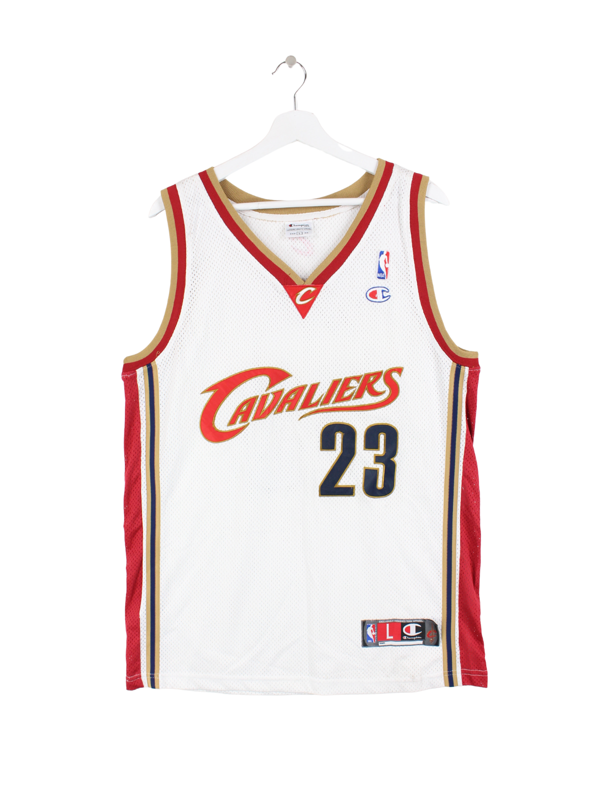 Champion Cleveland Cavaliers LeBron James Jersey White Red L Peeces