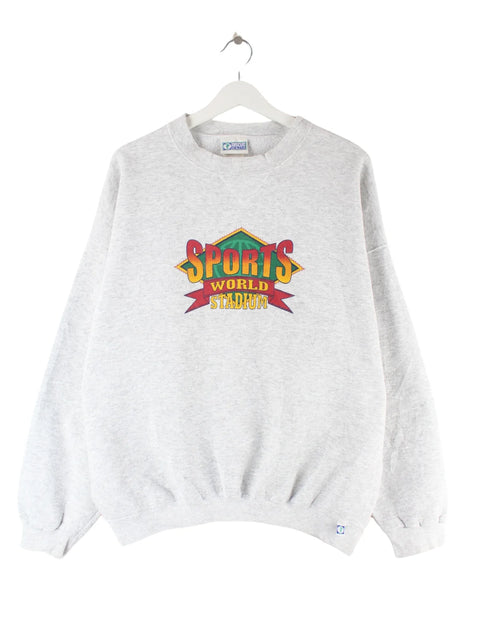Discus Athletic 90s Vintage Sport Print Sweater Grau XL