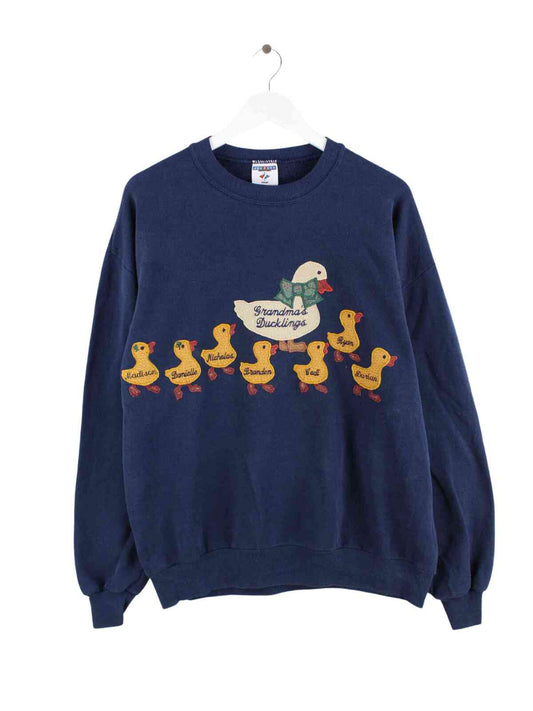 Jerzees Embroidered Duck Sweater Blau XL
