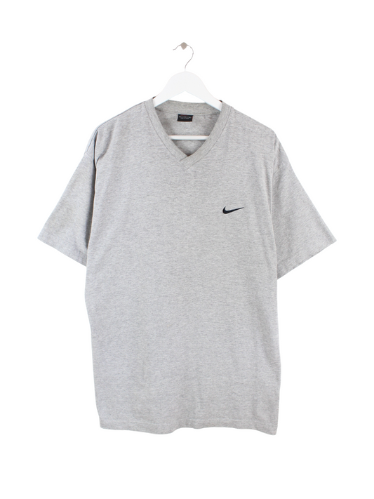 Nike 90s V-Neck Basic T-Shirt Grau L