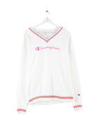 Champion Damen V Neck Embroidered Logo Sweater Weiß S (front image)