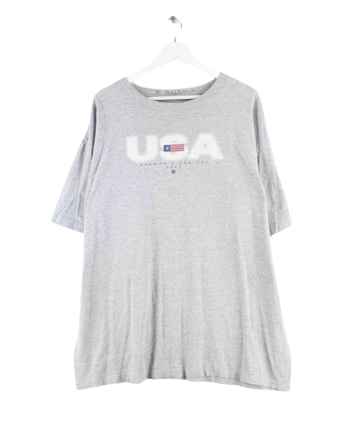 Vintage 1999 Usa Print T-Shirt Grau 3XL (front image)