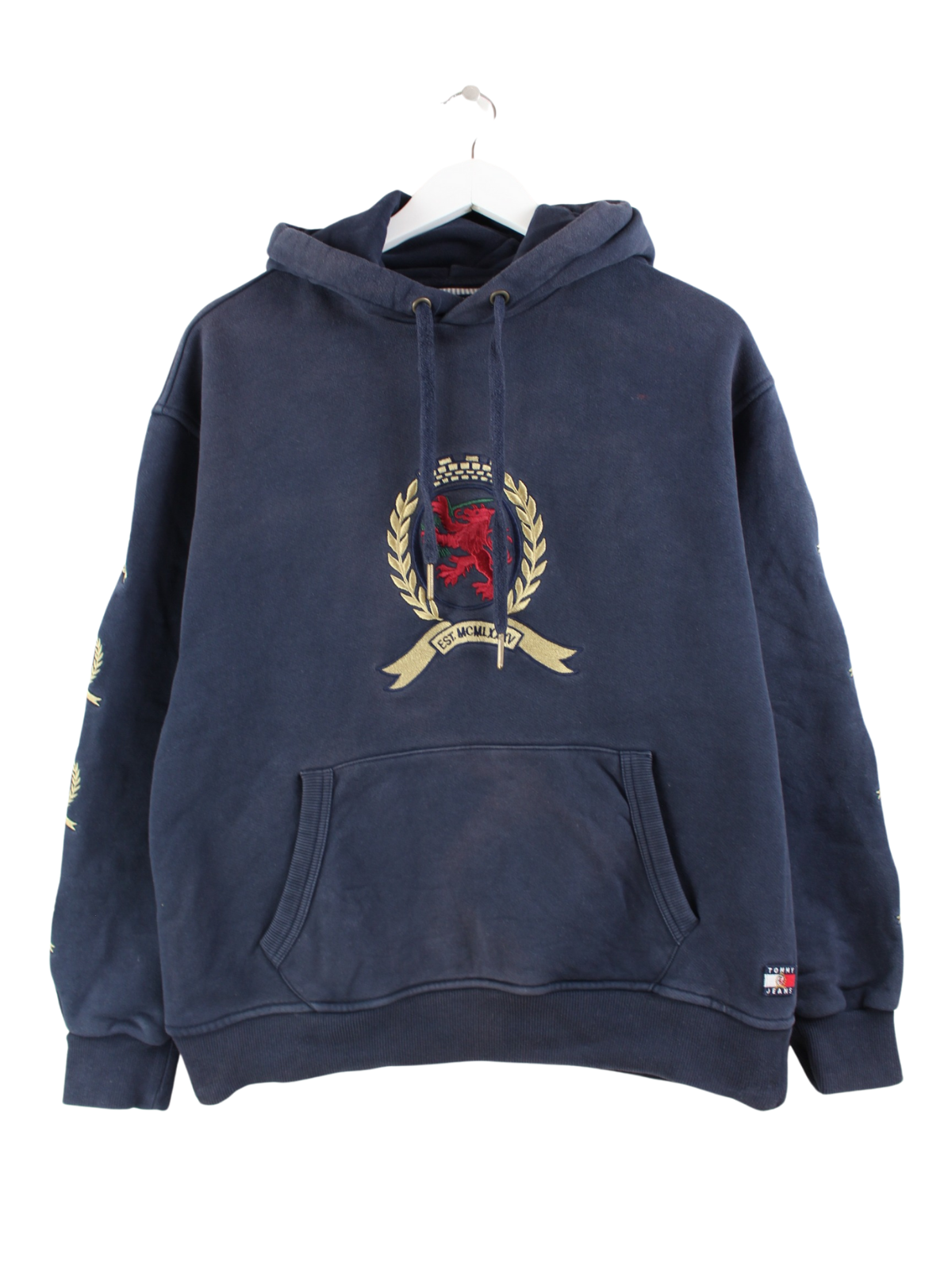 Tommy Hilfiger 90s Vintage Embroidered Hoodie Blue S – Peeces