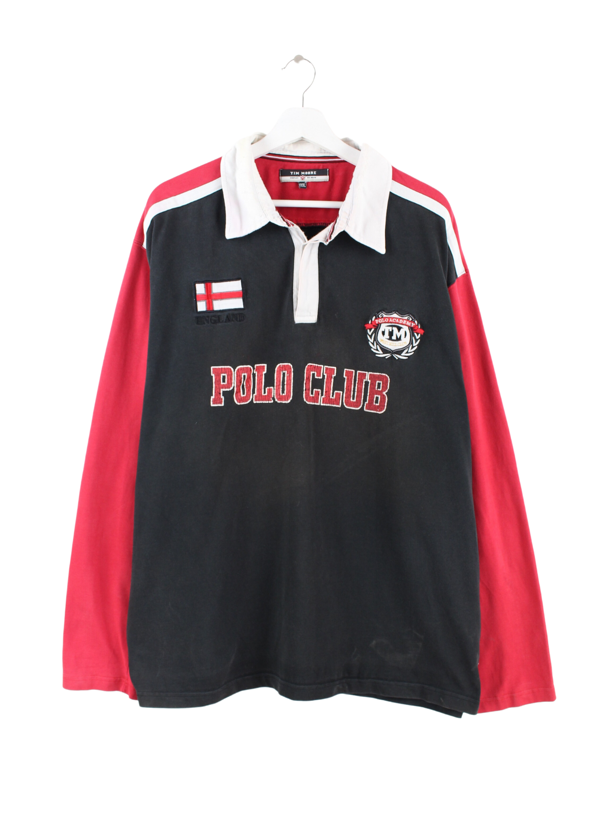 Vintage Long Sleeve Polo Red 3XL