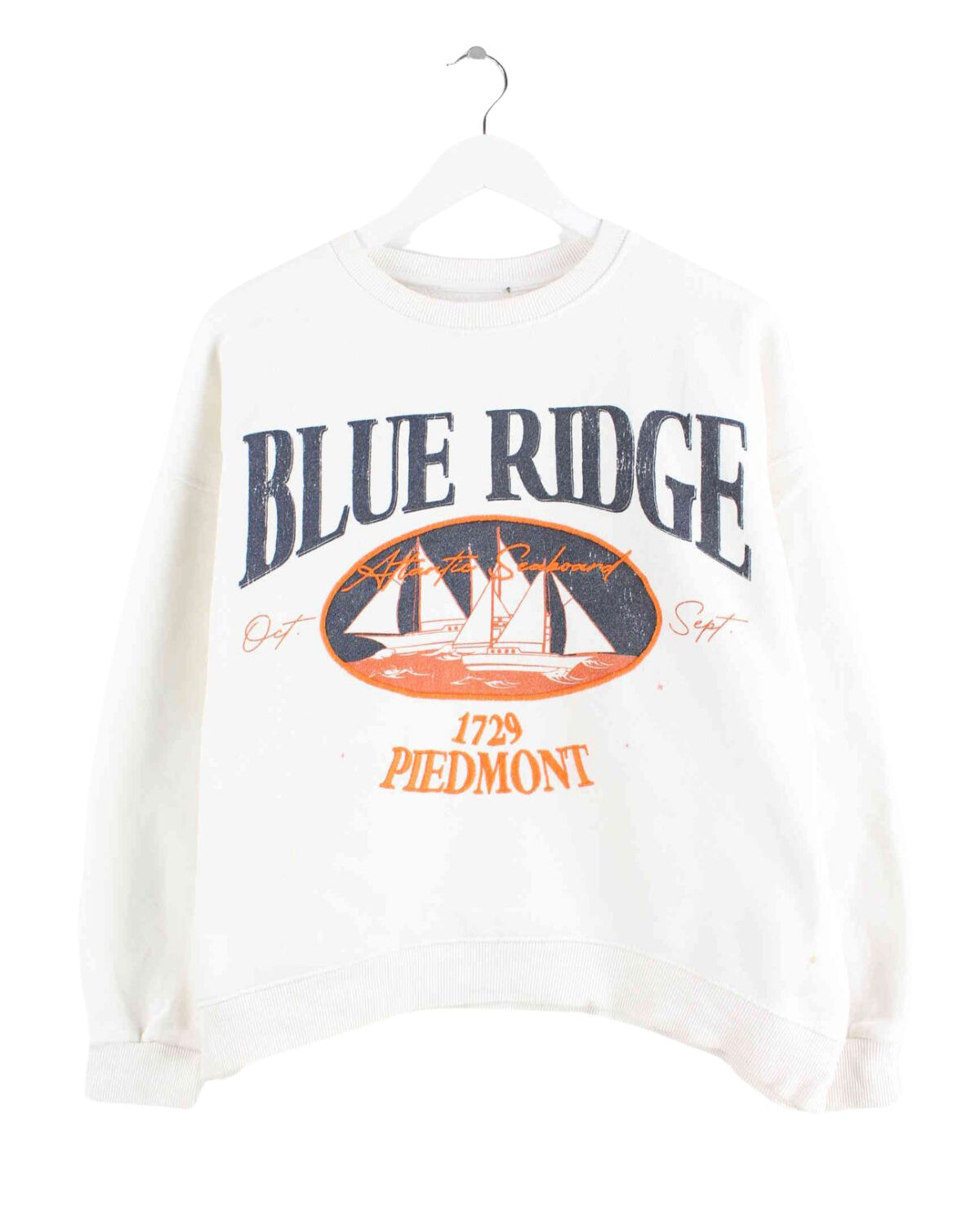 Vintage Damen Blue Ridge Sweater Weiß M (front image)