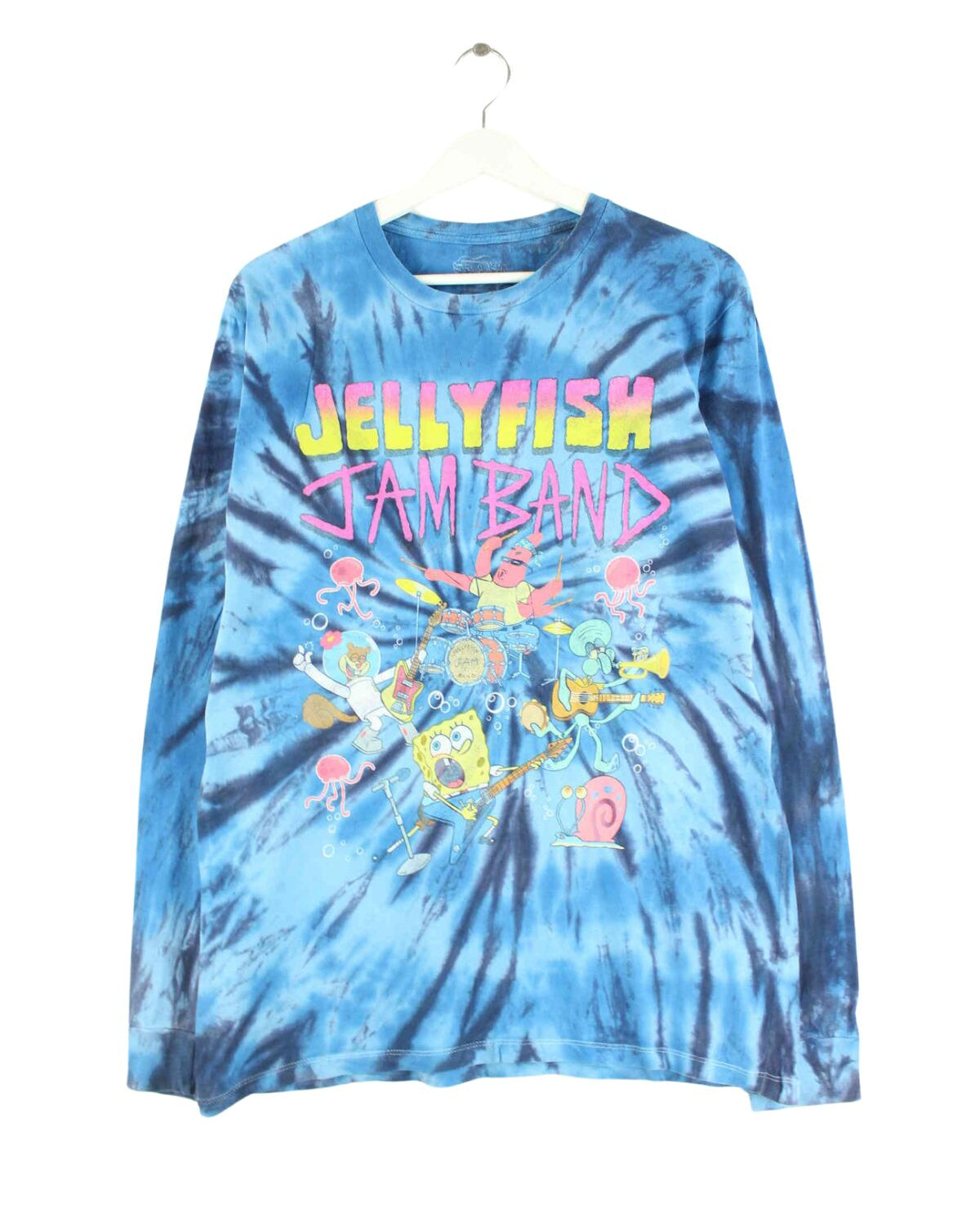 Vintage Spongebob Jellyfish Jam Band Print Sweatshirt Blau S (front image)