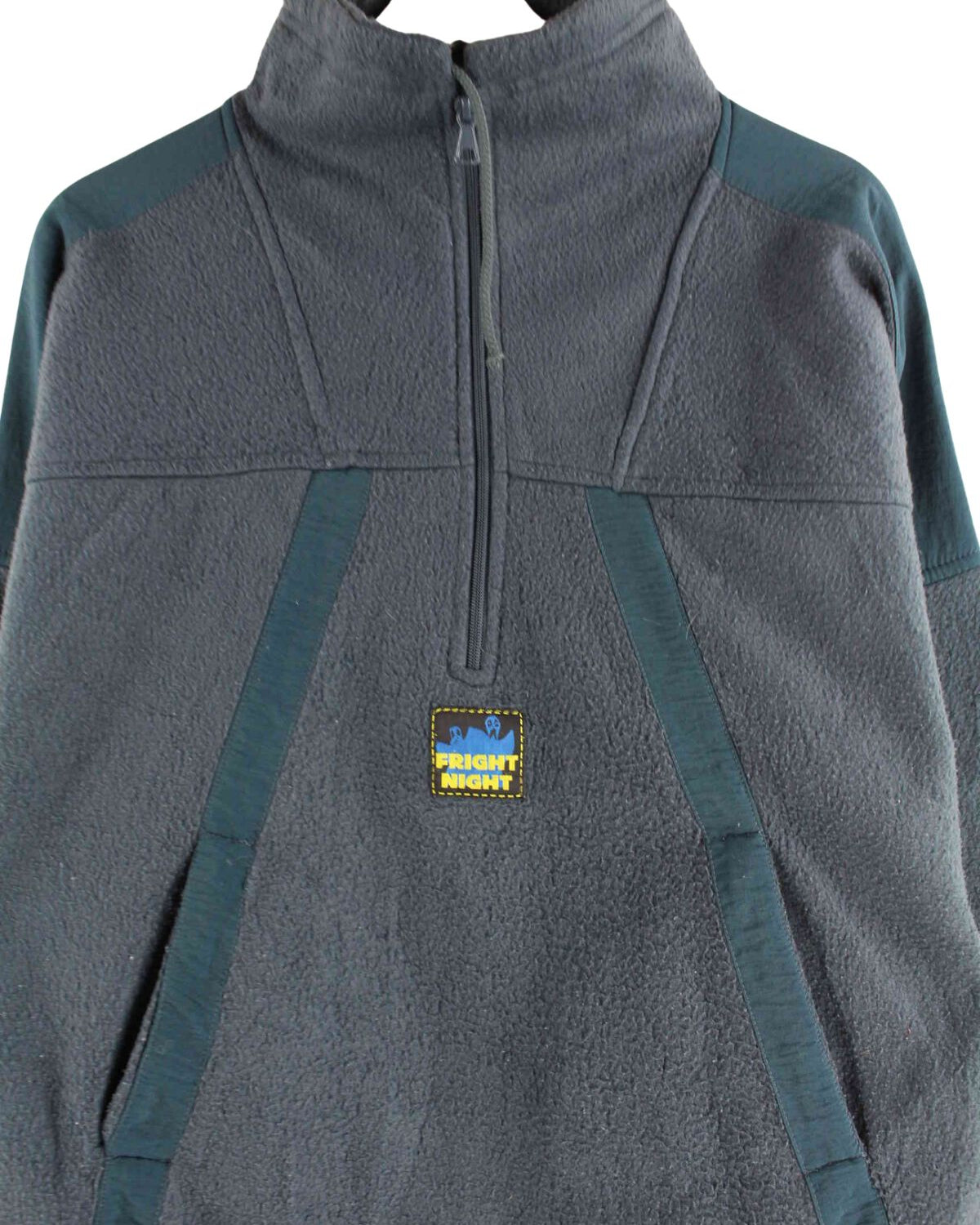 Vintage 90s Fleece Half Zip Sweater Grün XL (back image)