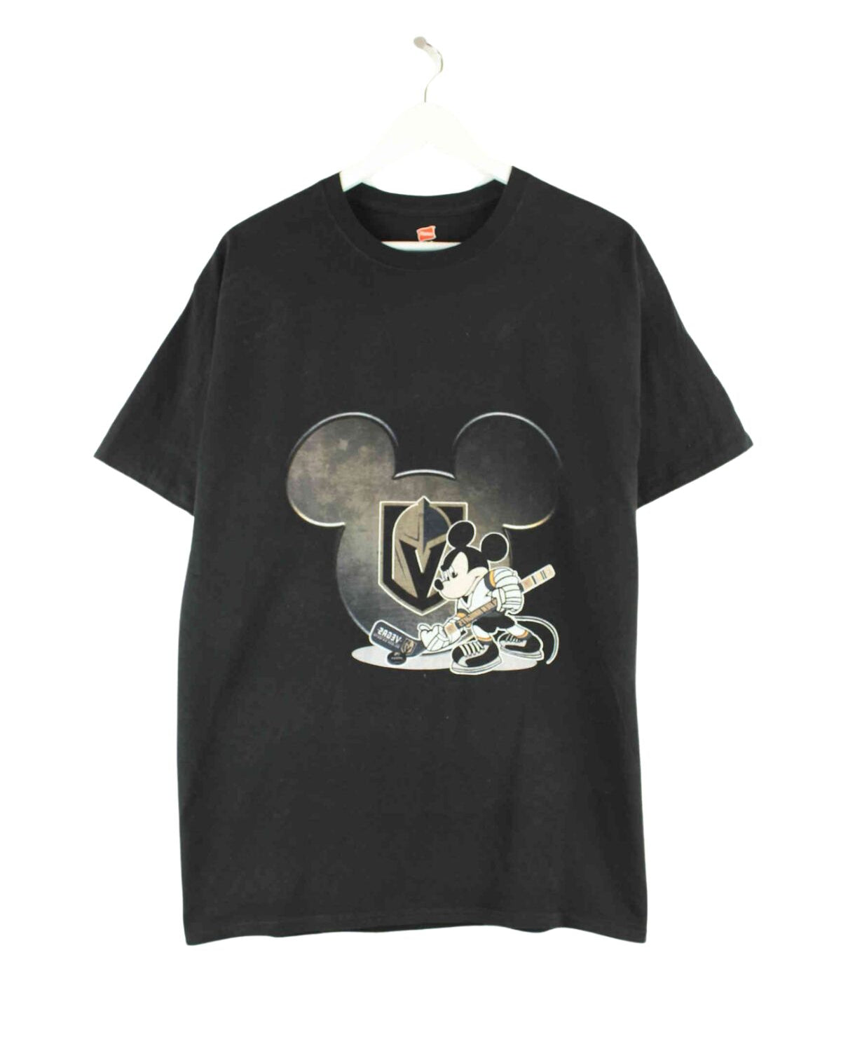 Hanes Mickey Mouse Hockey T-Shirt Schwarz L (front image)