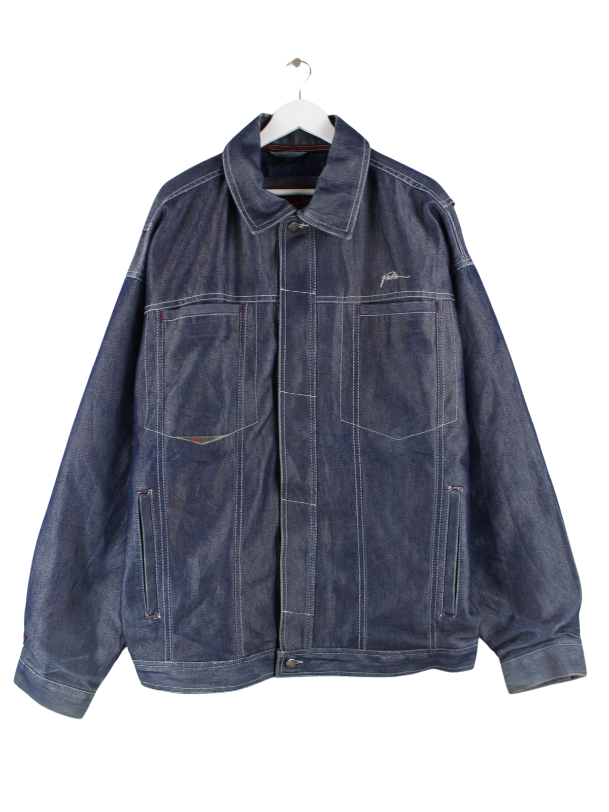 Denim Jacket Mens Embroidered Design VTG LEE MENS BLUE JEAN