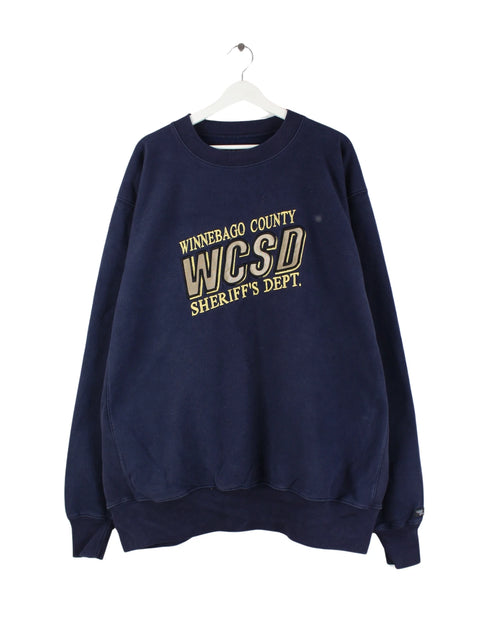 Vintage 90s Winnebago Embroidered Heavy Sweater Blau 4XL