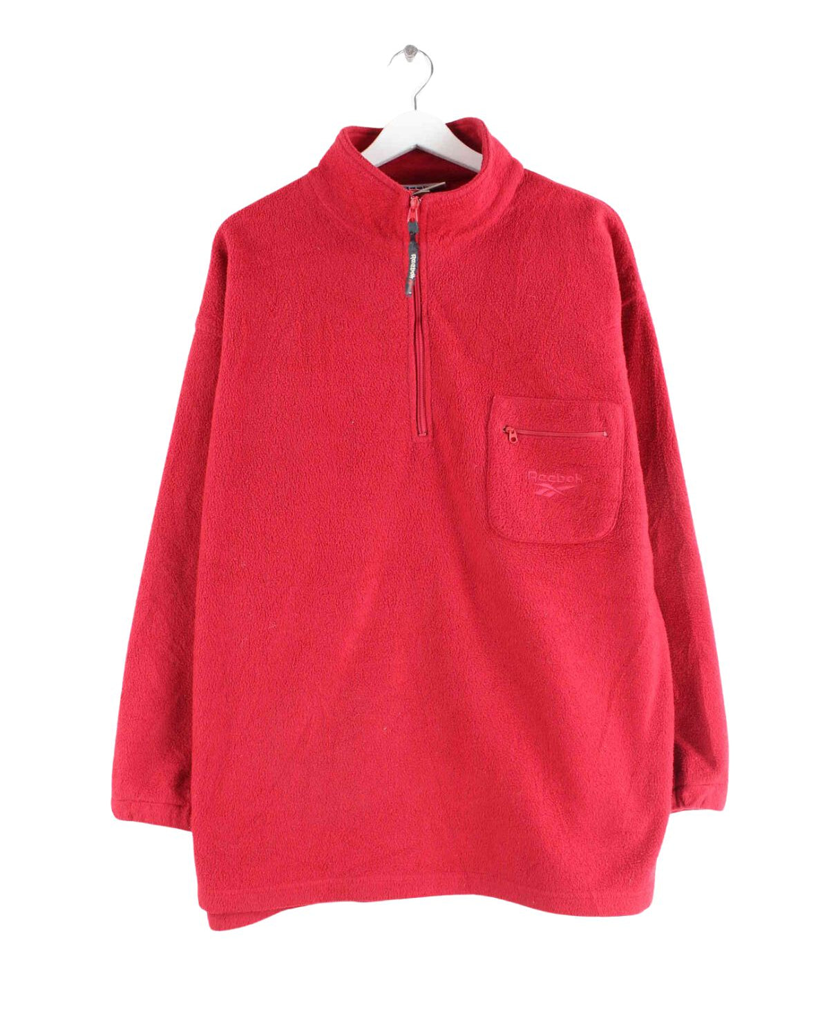 Reebok 90s Vintage Fleece Half Zip Sweater Rot L (front image)