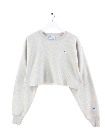 Champion Women s Reverse Weave Crop Sweater Gray L