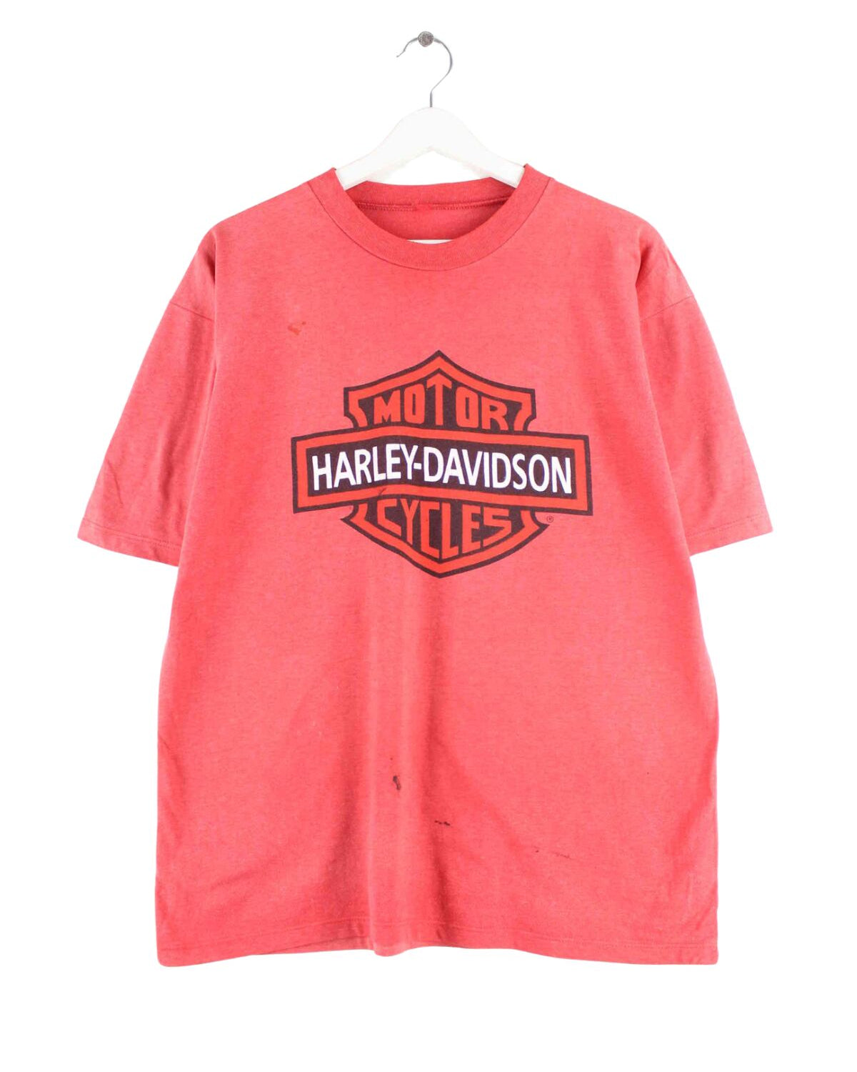 Harley Davidson y2k Print T-Shirt Rot L (front image)