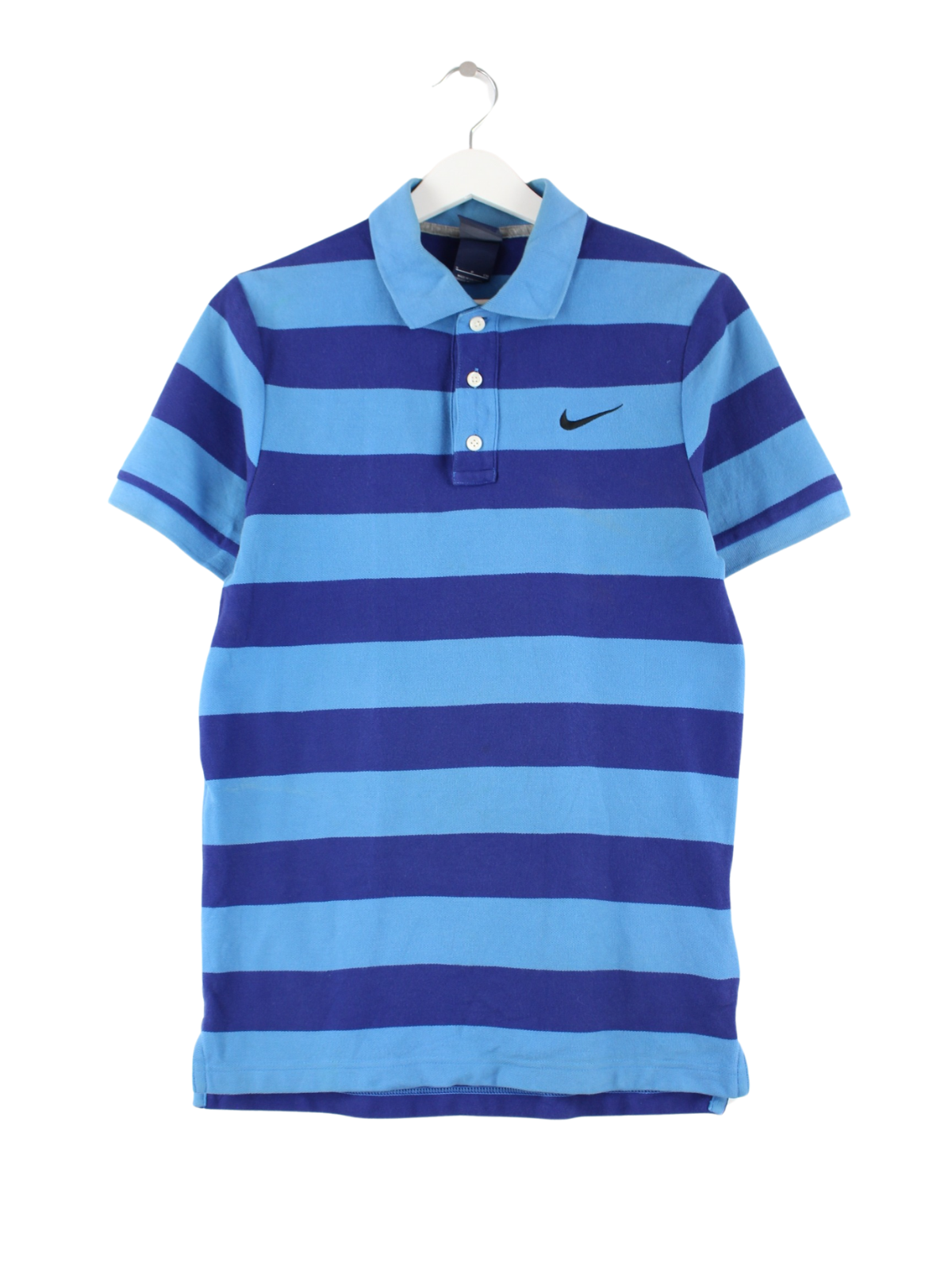 Nike blue striped polo shirt sales