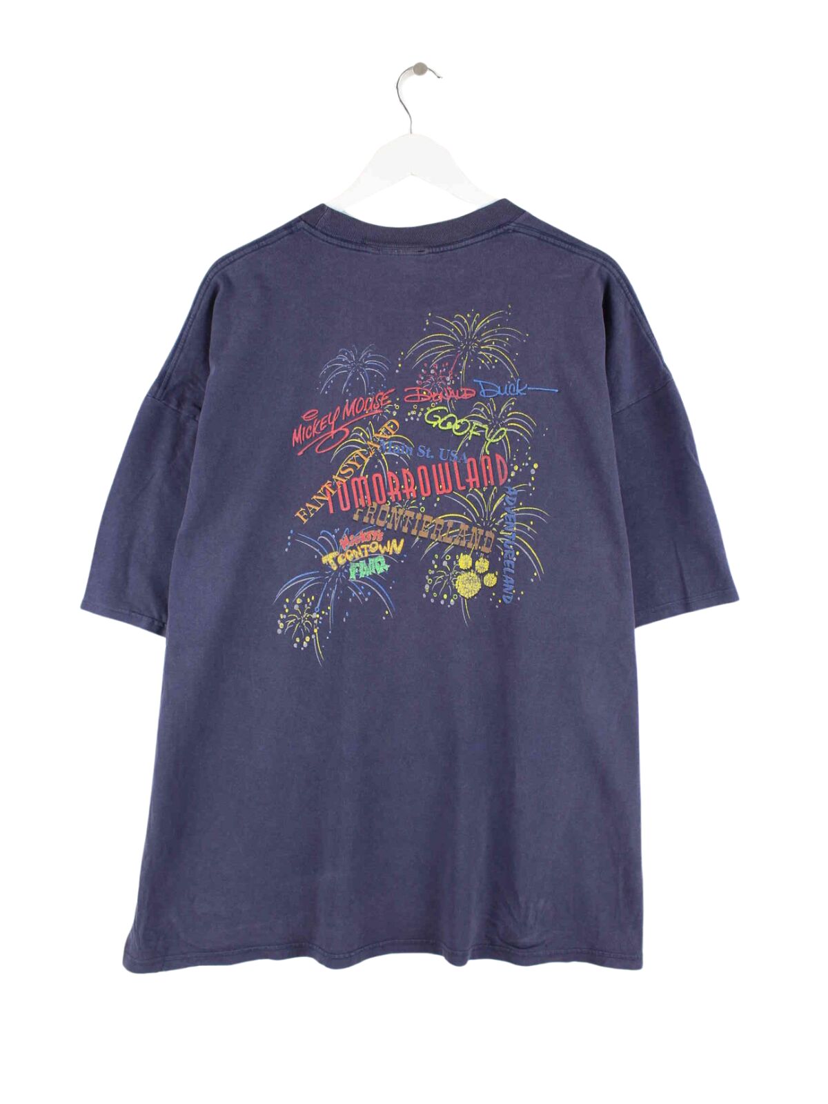 Disney 2000 Vintage Tommorowland Magic Print T-Shirt Blau XXL (back image)