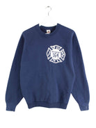 Fruit of the Loom 90s Vintage Print Sweater Blau M (front image)