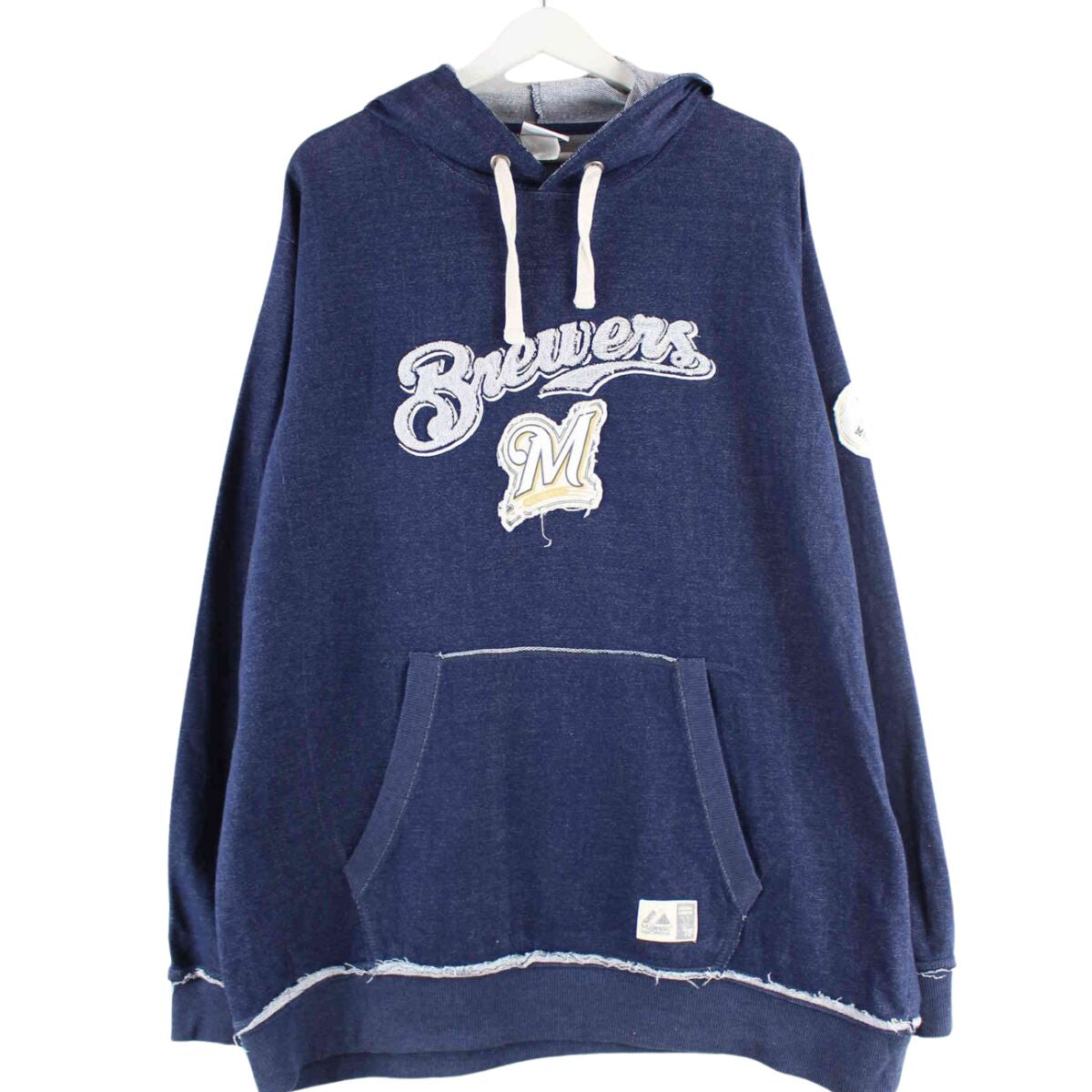 Majestic Brewers Embroidered Hoodie Blau XXL (front image)