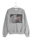 Jerzees Damen Horse Print Sweater Grau M (front image)